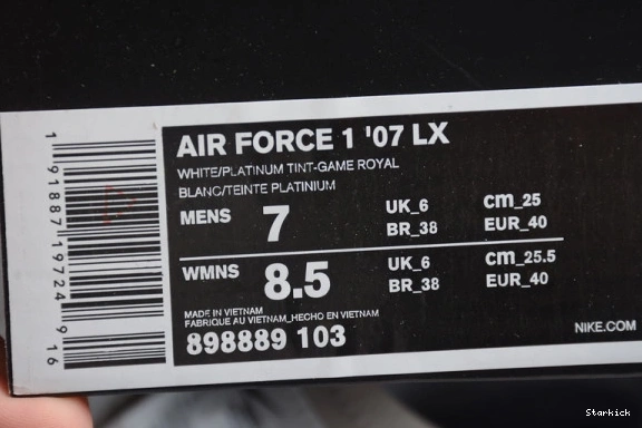 Air (W) 1 White LX Force 898889-103 Vandalised 0106